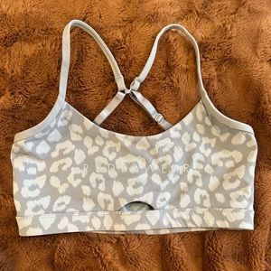 Ryderwear gray leopard sports bra size medium